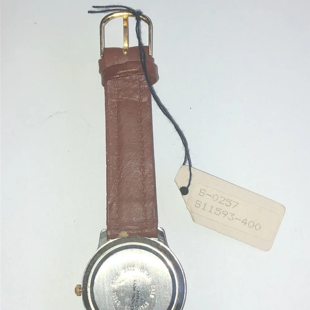 Penatech Classic Brown Leather Band Watch Wristwatch NEW BATTERY